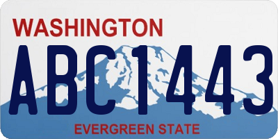 WA license plate ABC1443