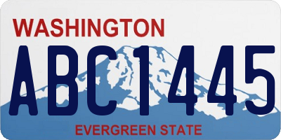 WA license plate ABC1445