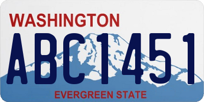 WA license plate ABC1451