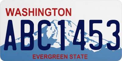 WA license plate ABC1453