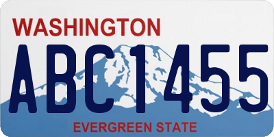 WA license plate ABC1455