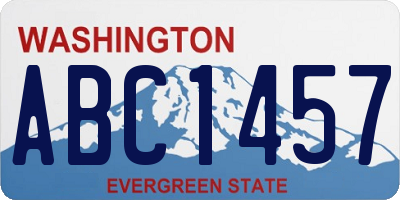 WA license plate ABC1457