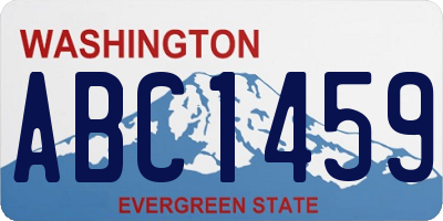 WA license plate ABC1459