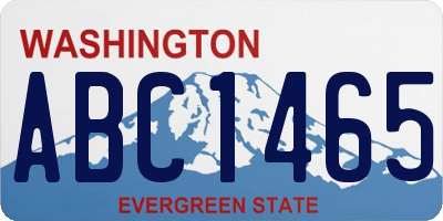 WA license plate ABC1465