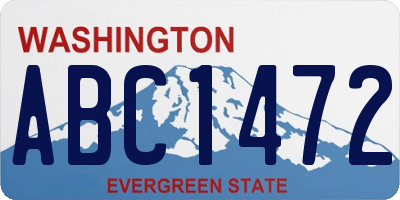 WA license plate ABC1472