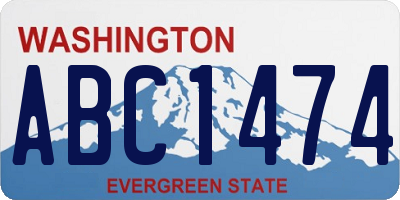 WA license plate ABC1474
