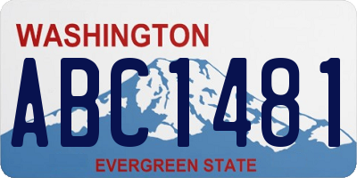 WA license plate ABC1481
