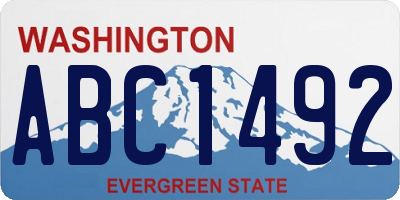 WA license plate ABC1492