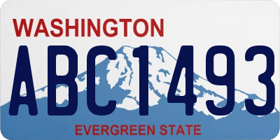 WA license plate ABC1493