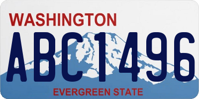 WA license plate ABC1496