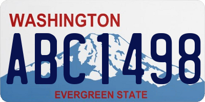 WA license plate ABC1498