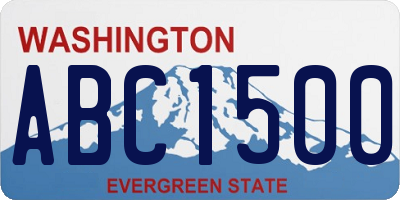 WA license plate ABC1500