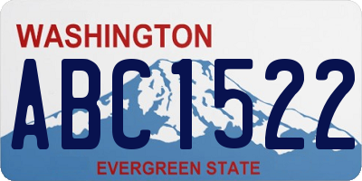WA license plate ABC1522