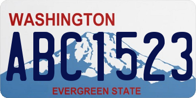 WA license plate ABC1523