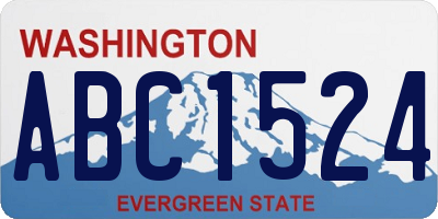 WA license plate ABC1524