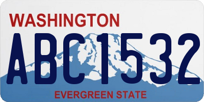 WA license plate ABC1532