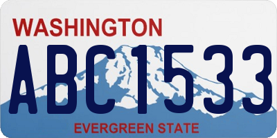 WA license plate ABC1533