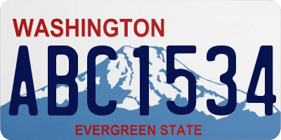 WA license plate ABC1534