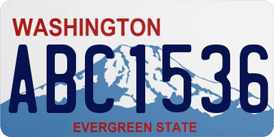WA license plate ABC1536