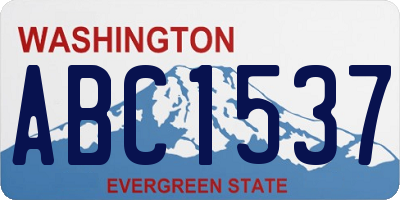 WA license plate ABC1537