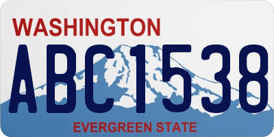 WA license plate ABC1538