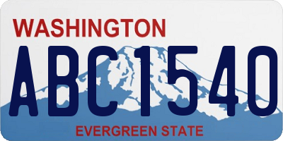 WA license plate ABC1540