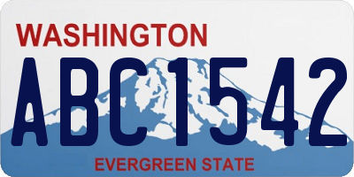 WA license plate ABC1542