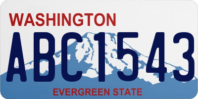 WA license plate ABC1543