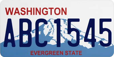 WA license plate ABC1545