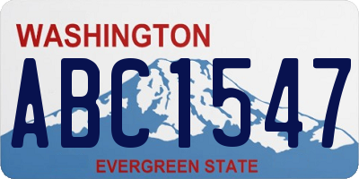 WA license plate ABC1547