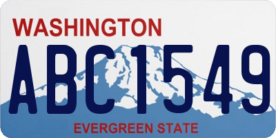 WA license plate ABC1549
