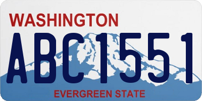 WA license plate ABC1551