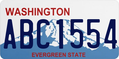 WA license plate ABC1554