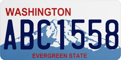 WA license plate ABC1558