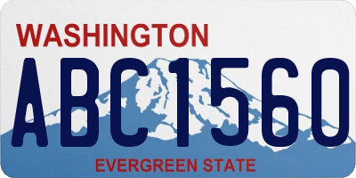 WA license plate ABC1560
