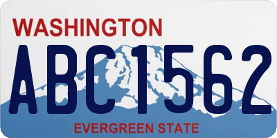 WA license plate ABC1562
