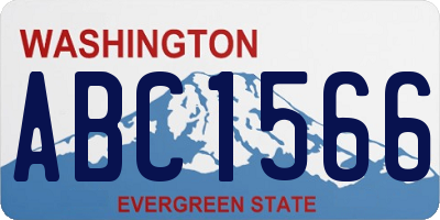 WA license plate ABC1566