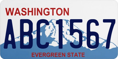 WA license plate ABC1567