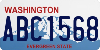 WA license plate ABC1568