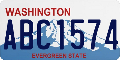 WA license plate ABC1574