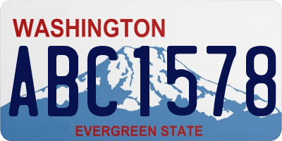 WA license plate ABC1578