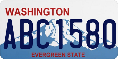 WA license plate ABC1580