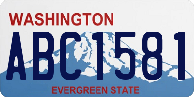 WA license plate ABC1581