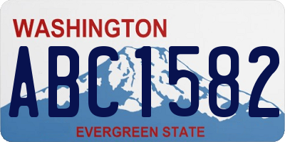 WA license plate ABC1582