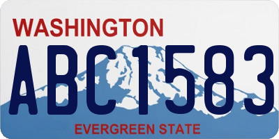 WA license plate ABC1583