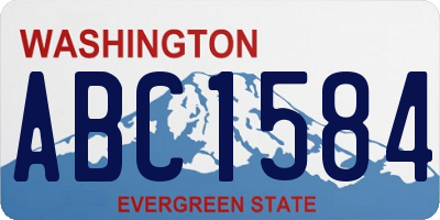 WA license plate ABC1584
