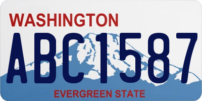 WA license plate ABC1587