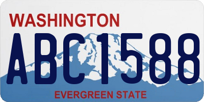 WA license plate ABC1588