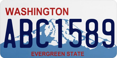 WA license plate ABC1589
