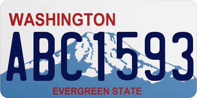 WA license plate ABC1593